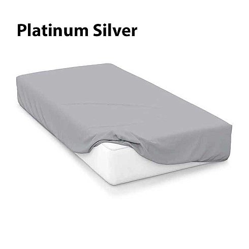 Platinum Silver 15" Extra Deep Pima Cotton Fitted Sheets